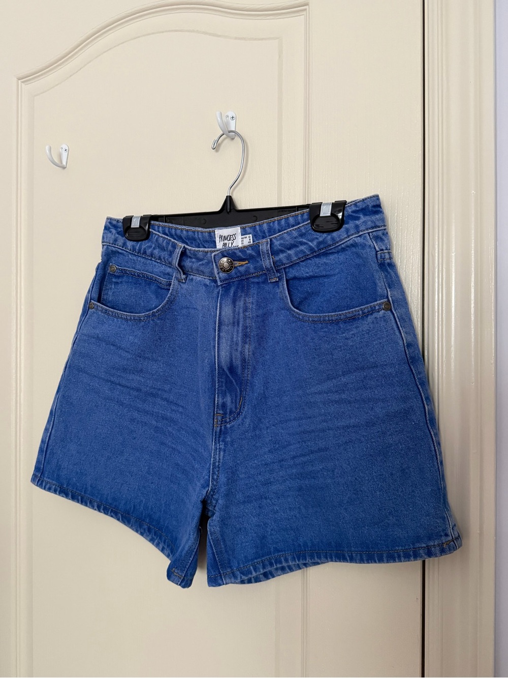 Princess Polly Classic Blue High-Rise Denim Shorts
